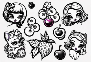 Lisa Frank cherry tattoo idea