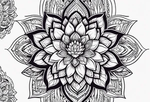 Hamsa and lotus flower sleeve tattoo idea