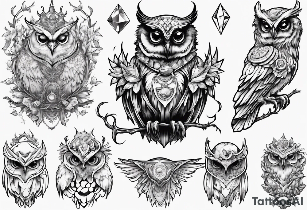 The Demon Owl Stolas, a Prince of Hell who is obsessed with gems, knowledge of astrology and poisonous plants. tattoo idea