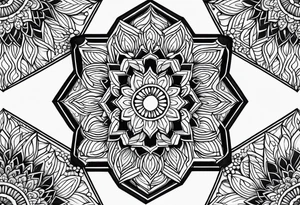 Mandala honeycomb hexagon tattoo idea