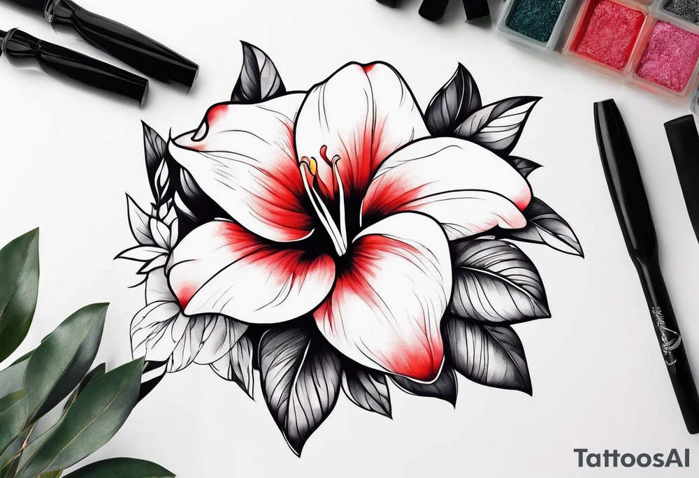 Mandevilla flowers tattoo idea