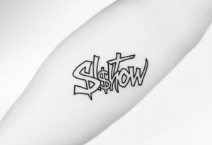“Shit Show” Graffiti styled lettering using a dollar sign as one of the letters tattoo idea