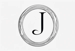 Infinity symbol, capital letter B in the center, capital letter J in the left side, capital letter J in the right side tattoo idea