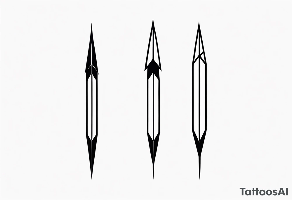 three minimalistic parallel arrows. tattoo idea