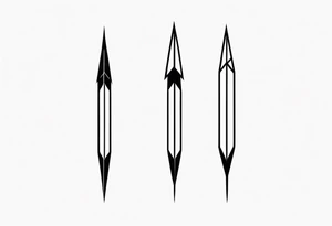 three minimalistic parallel arrows. tattoo idea