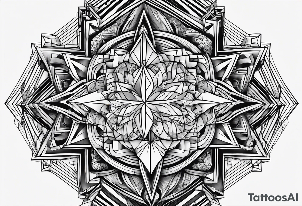 abstract geometrical shapes tattoo idea