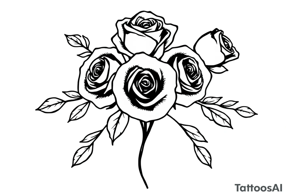 bouquet of roses tattoo idea