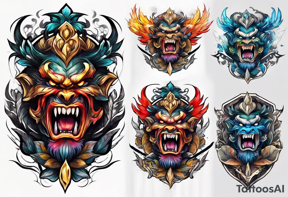 Screaming fighter tattoo idea