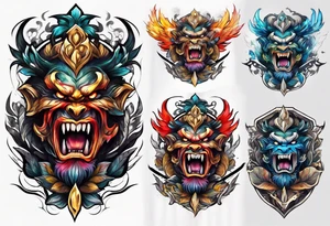Screaming fighter tattoo idea