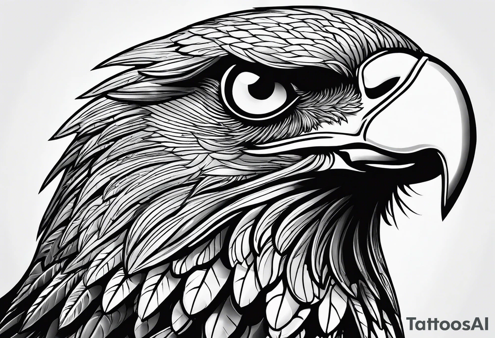 Águia, face de Zeus com raios tattoo idea