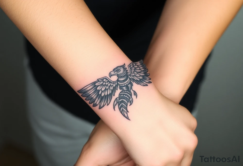Dios Quetzalcóatl en piedra tattoo idea