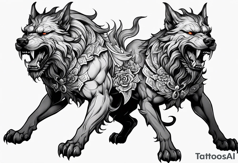 Cerberus greek demon tattoo idea