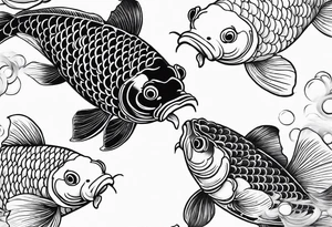Three Koi fish swimming tattoo idea
