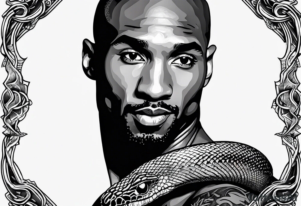 Black mamba snake tattoo with Kobe Bryant tattoo idea