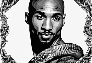 Black mamba snake tattoo with Kobe Bryant tattoo idea