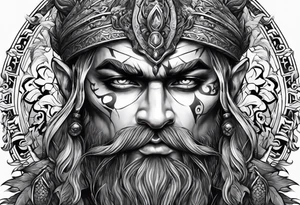 full body strong mythical giant with one eye tattoo idea