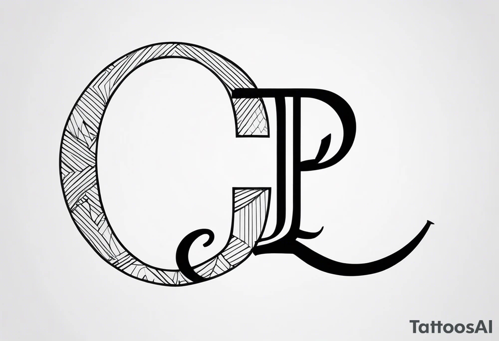 J and R linked initials tattoo idea