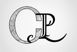 J and R linked initials tattoo idea