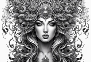 Medusa with the symbolism of light tattoo idea