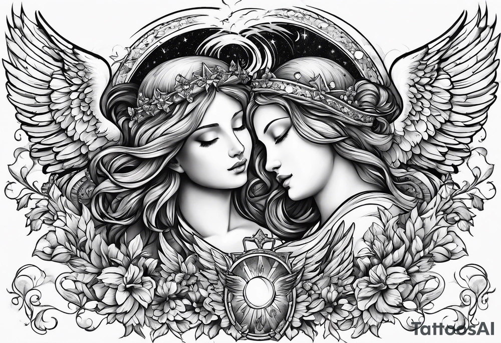 Choir of angels in the sky tattoo idea