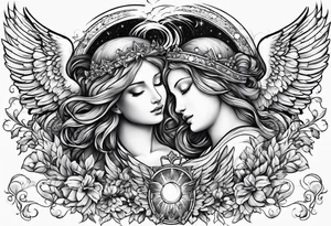 Choir of angels in the sky tattoo idea
