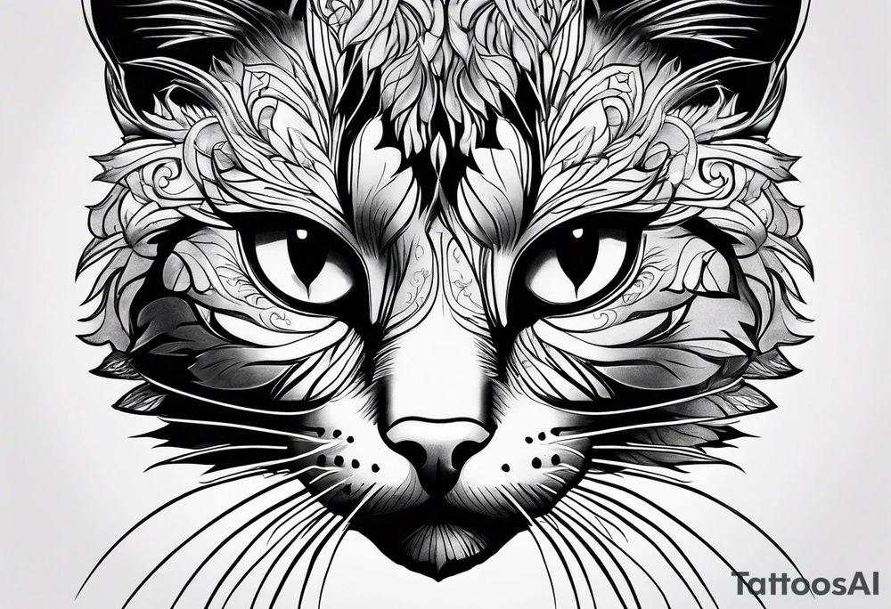 black cat tattoo idea
