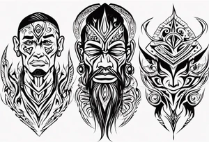 tribal tattoo father loving his son and wife making sure they are safe from the world and all the evil tattoo idea