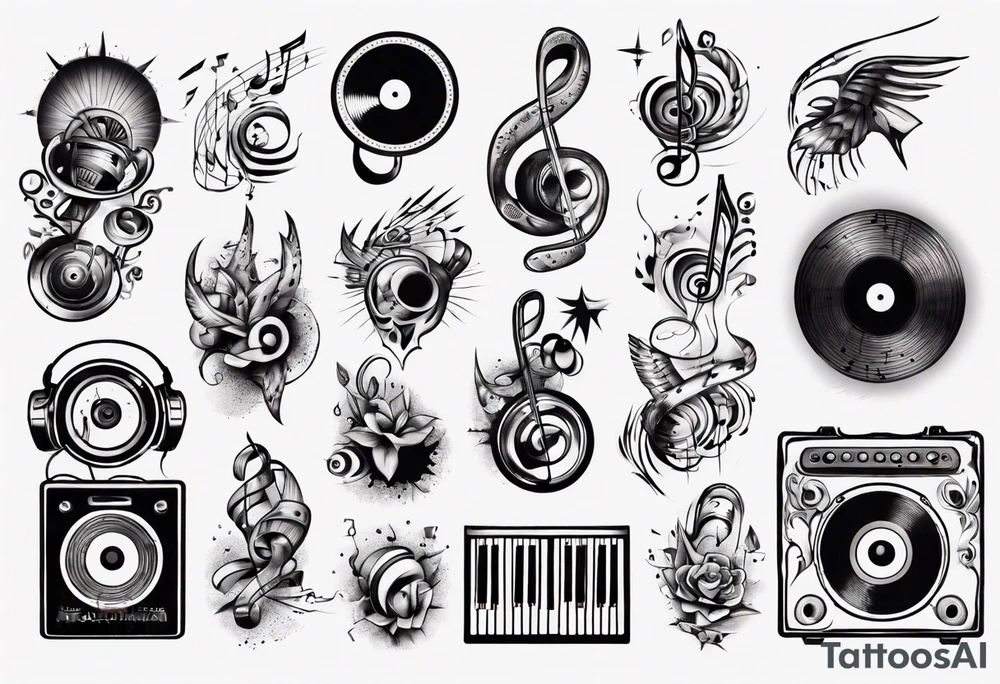 music sound tattoo idea