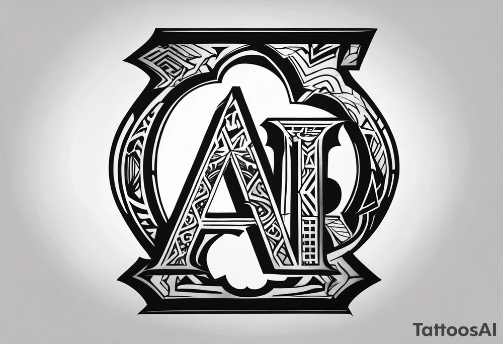 the letters A W R in the middle of a ninja headband tattoo idea
