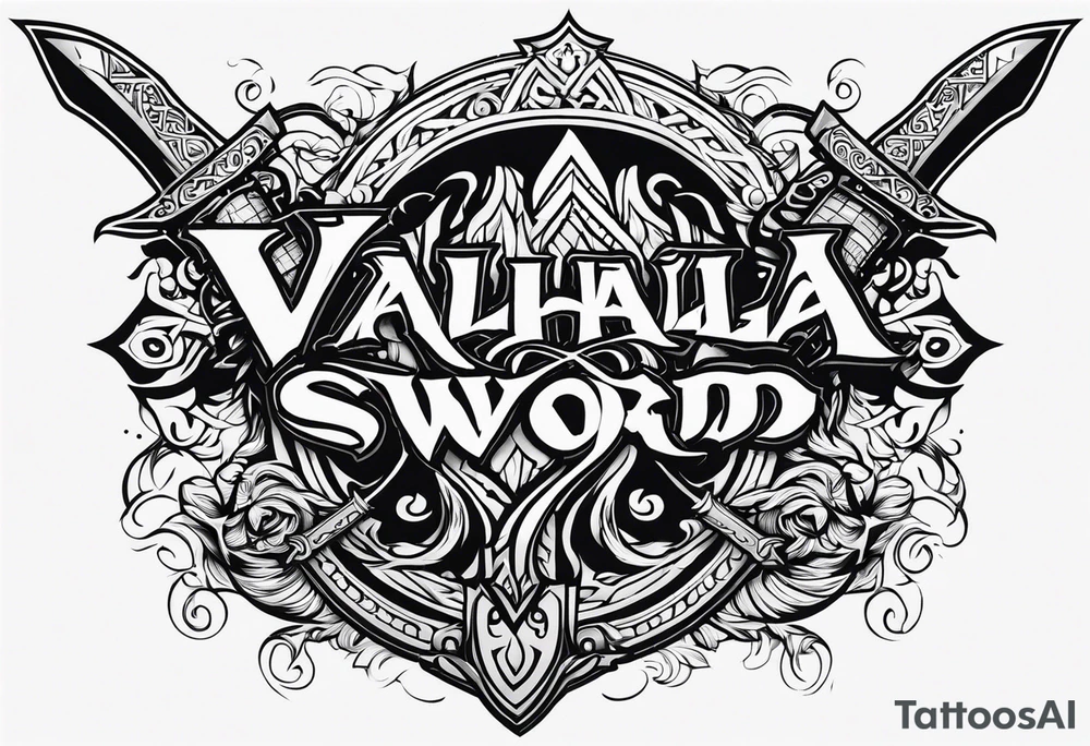 Valhalla sword god tattoo idea