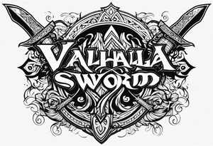 Valhalla sword god tattoo idea