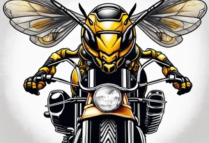 Hornet riding a motorcycle tattoo idea