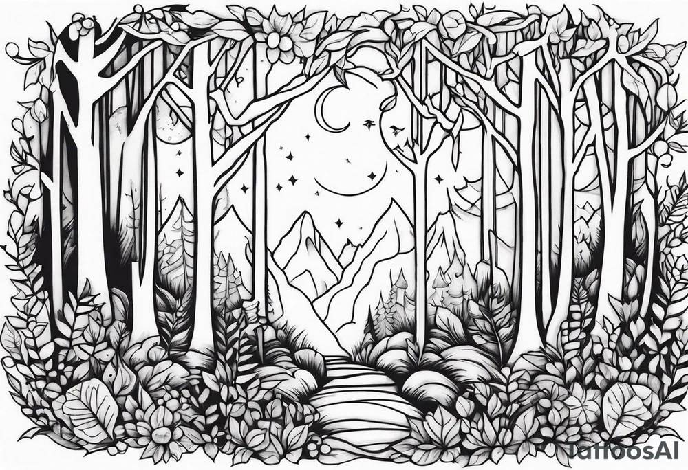 Enchanted forest tattoo idea