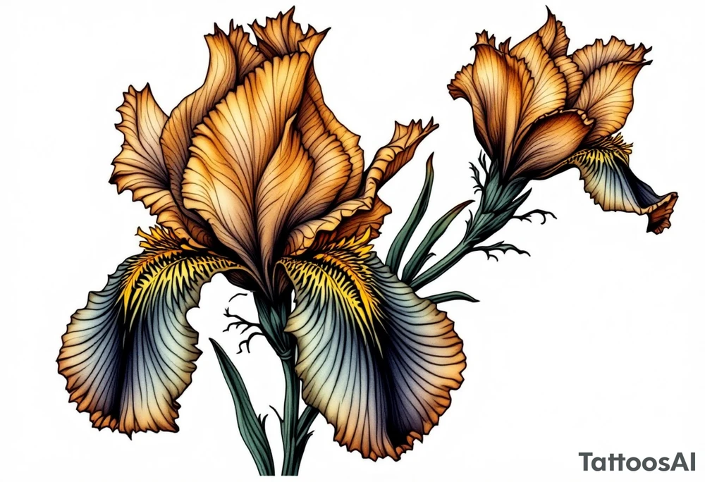 Irises flowers ornement tattoo idea