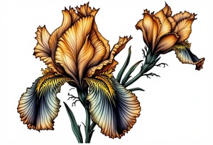 Irises flowers ornement tattoo idea