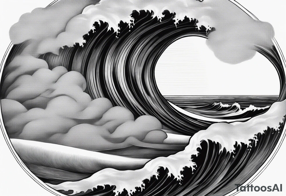 god, stormy sea, full length tattoo idea