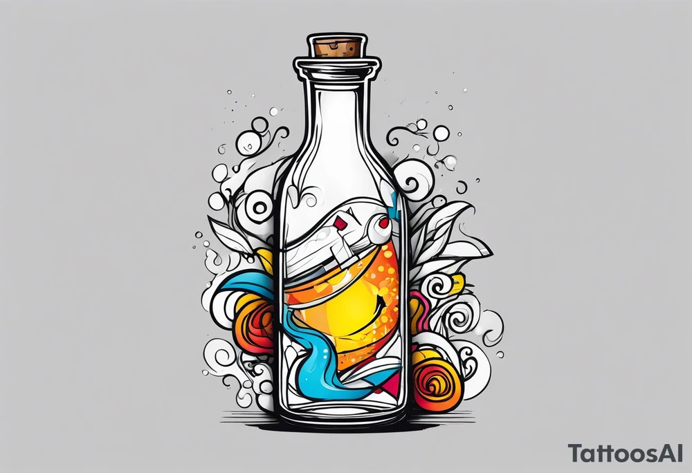 letter in the bottle tattoo idea
