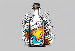 letter in the bottle tattoo idea