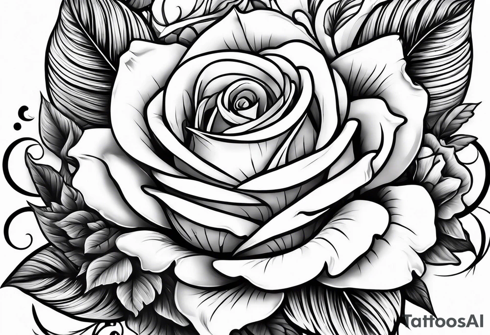 Lightning with roses around it tattoo idea