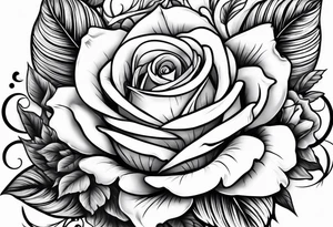 Lightning with roses around it tattoo idea