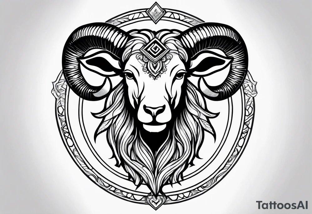 aries zodiac symbols tattoo idea