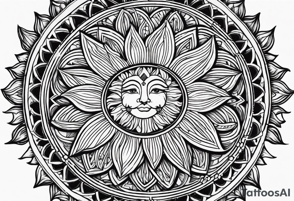 very basic sun tattoo idea