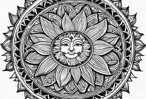 very basic sun tattoo idea