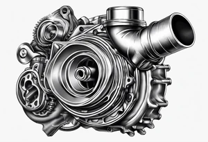 turbocharger,spark plug, auto parts tattoo idea