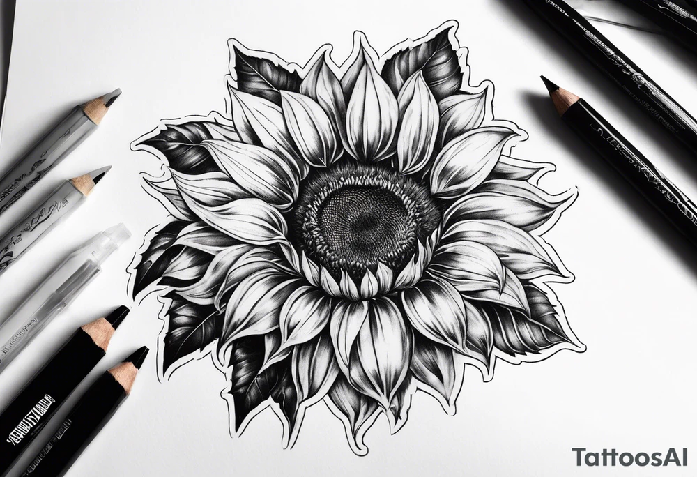 a sunflower tattoo idea
