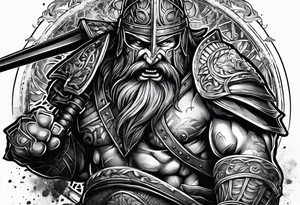 Ripped angry gladiator tattoo idea