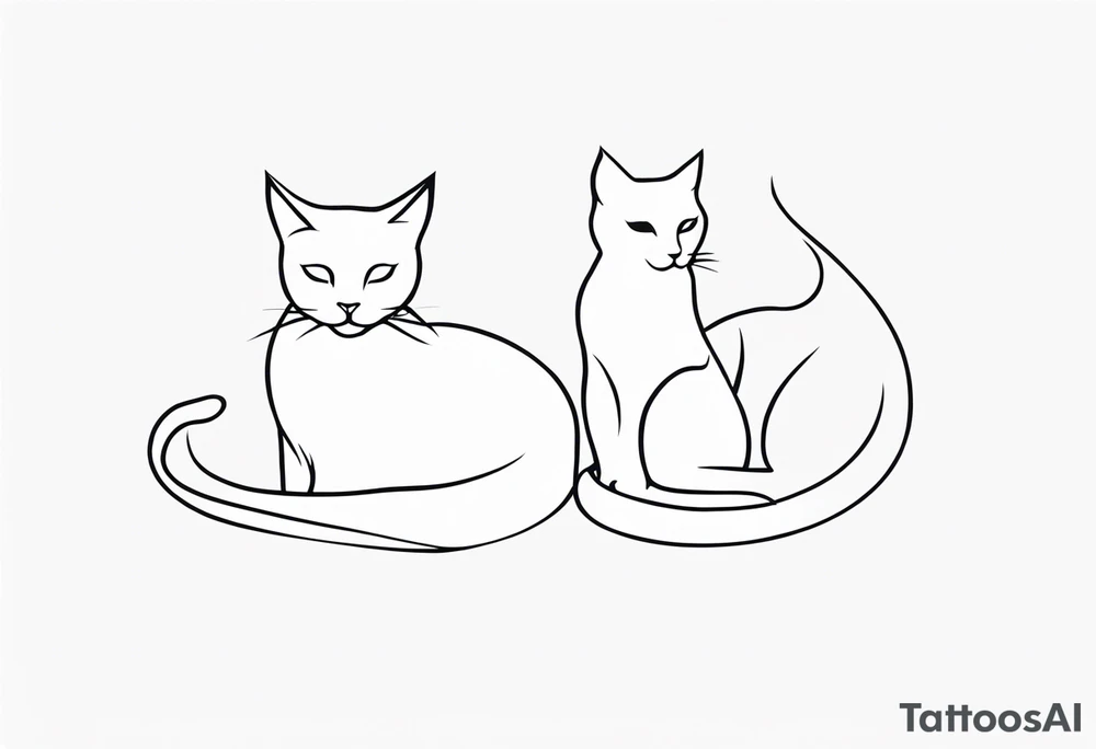 Two cat silhouettes tattoo idea