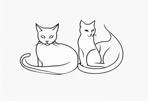 Two cat silhouettes tattoo idea