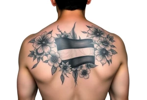 Make me a arm sleeve with flowers being the base having my zodiac sign Virgo, Dominican flag in color, something symbolizing nyc, my parents birthday on Roman numerals 1/10/1980 and 1/18/1984 tattoo idea