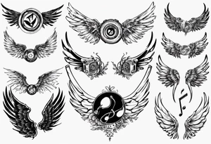 music wings tattoo idea
